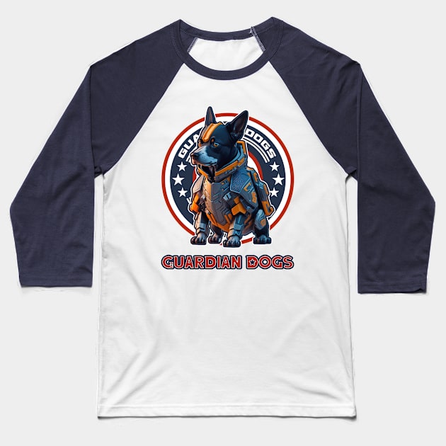 Guardian Dogs Baseball T-Shirt by Pictozoic